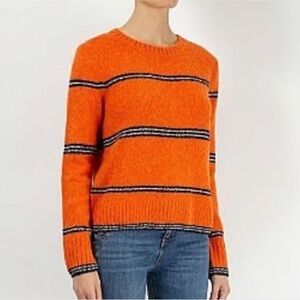 Frame Orange Striped Alpaca/Wool Blend Sweater Large